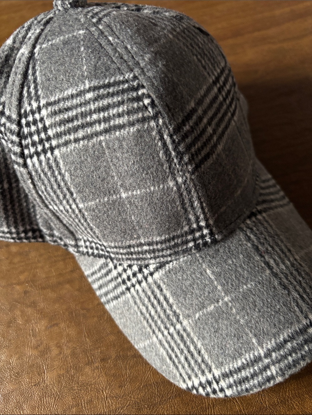 Gray Glen Plaid Wool Baseball Cap